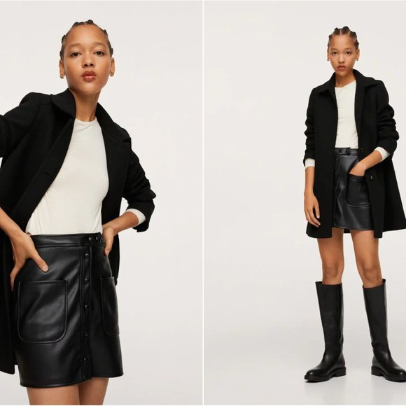 MANGO Buttoned wool coat - Small - Picture 3 of 5